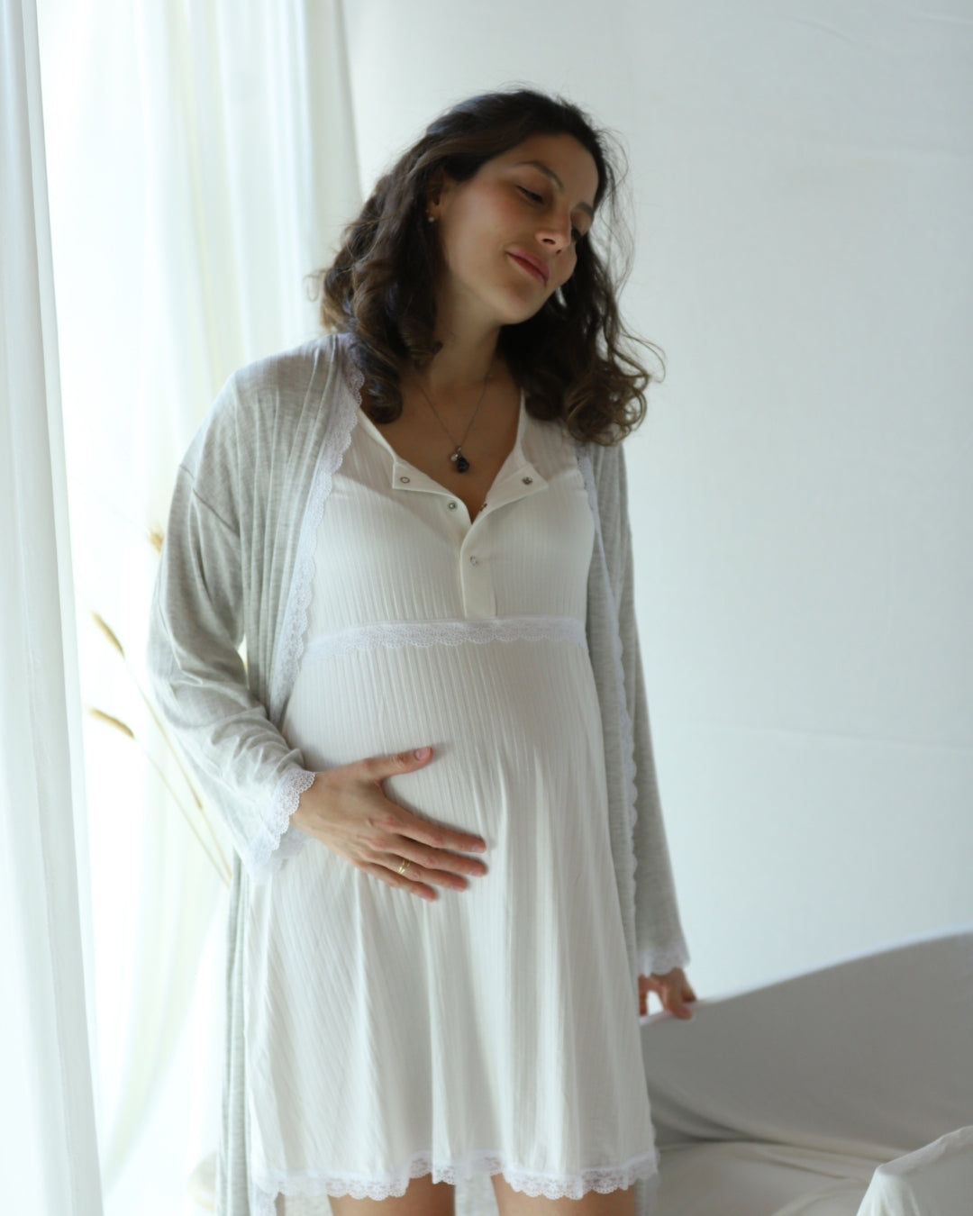 Set (2p) Bata y Camison "Essential Pure & Gray"