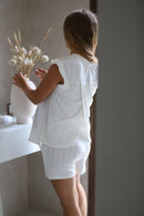 Set (2p) Remera y Short "Bloom" Off White