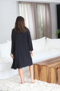 Set (3p) Remera, Short y Bata "Essential Black" S/p