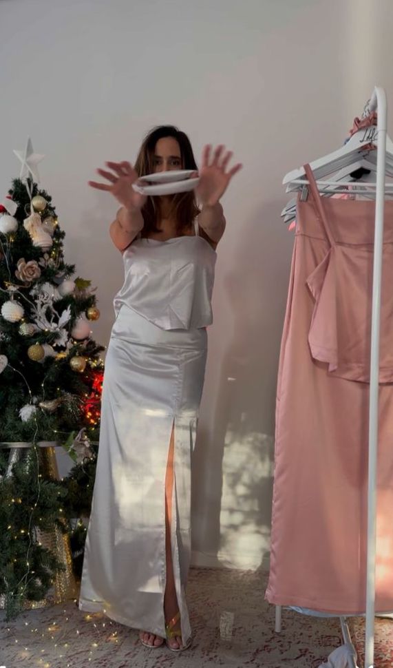 Set (2p) Top y Pollera "Saten"