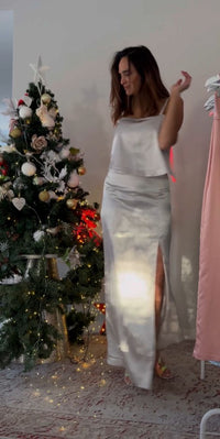 Set (2p) Top y Pollera "Saten"